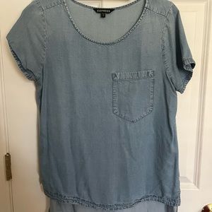 Hi-low jean pocket shirt